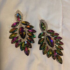 Large Oil Spill Bling Earring